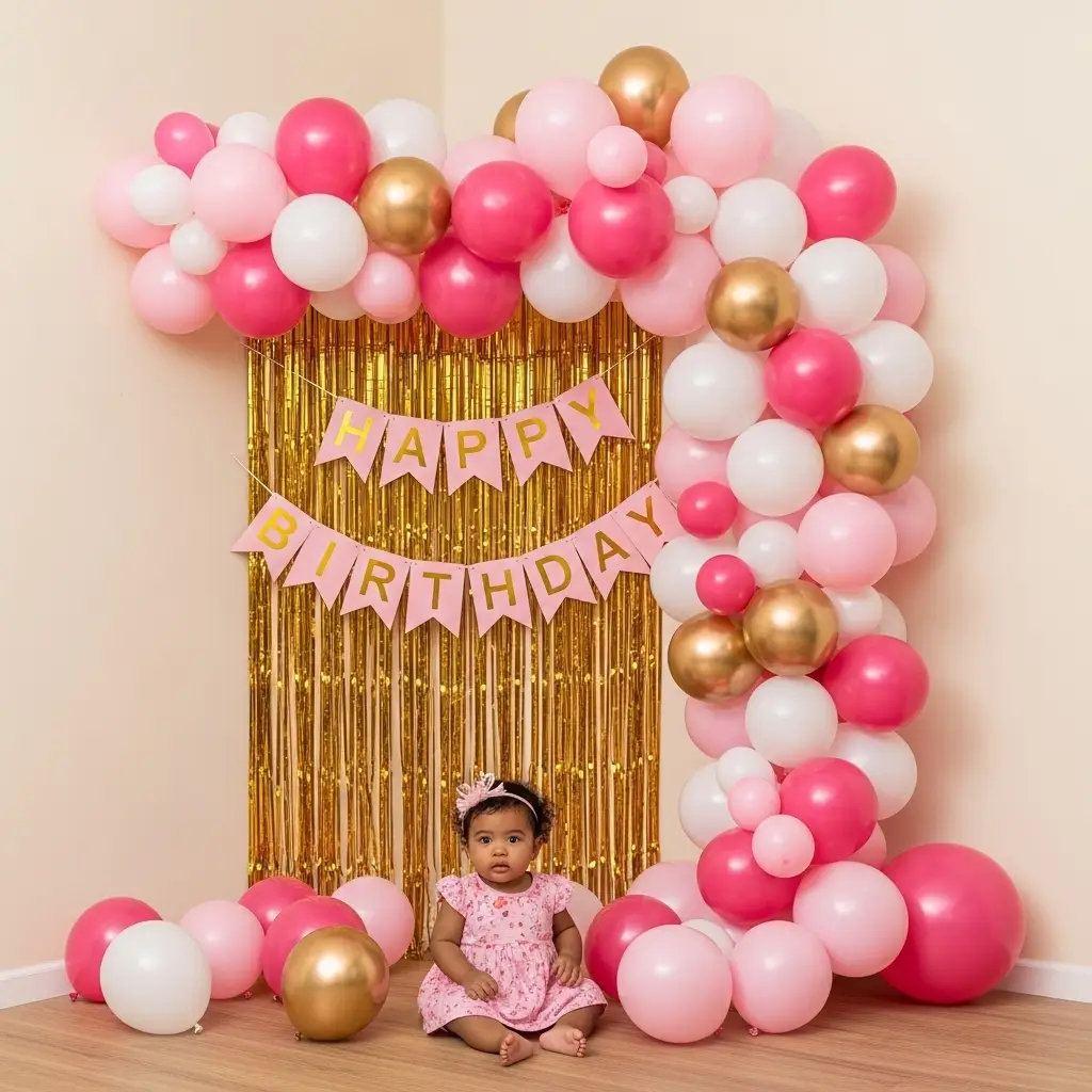 Simple Kids Birthday Decoration at Home